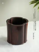 伝統的な文房具用 血檀製書画筆筒【大容量・木製・書斎用】