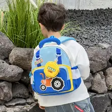 男の子用幼稚園リュック【可愛い車のプリント・超軽量・遊びに便利】