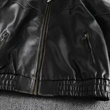 カジュアルPUレザーライダースジャケット【ブラウン・ゆったりシルエット・春秋用】