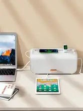 デスク上用ケーブル収納ボックス【シンプルデザイン・家庭用・充電ケーブル整理】