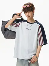 美式ヴィンテージ風 ラグラン袖Tシャツ【カラーコンビネーション・綿100%・クルーネック】