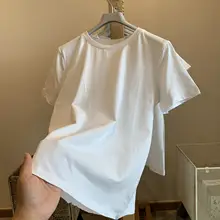 極上の柔らかさの白Tシャツ【レディース・夏用・コットン・短袖・スリムフィット・ベーシックデザイン】