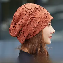 春夏用 薄手レース編みの帽子【通気性・白髪隠し・睡眠用】