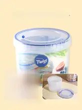 密閉保存できるプラスチック製食品容器【丸型・お茶や離乳食に最適・冷蔵庫用】