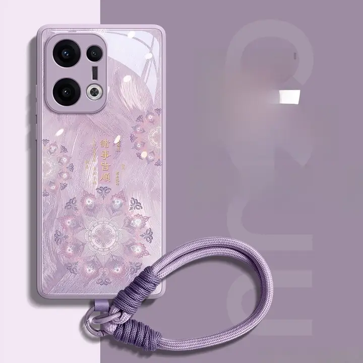 OPPO Reno13/Reno13 Pro用ケース【防落下・全包型・ハンドストラップ付き・高級感】