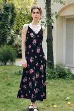 フラワープリントのキャミソールワンピース【春用・ウエストタイトデザイン】