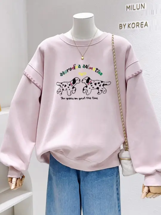 大きいサイズのルーズフィットパーカー【春秋用・カジュアル・女性用】（セットアップ対応）