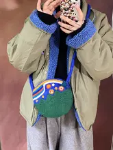 星空デザインの小さなアヒルのフェルトショルダーバッグ【ネパール手作り】