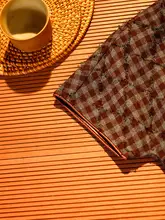 美しい花柄の新中式チェック柄チャイナドレス【夏用・薄手・ユニークデザイン】