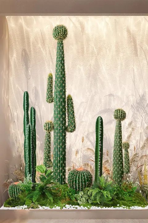 フェイクグリーン 室内の景観 階段コーナー ウィンドウディスプレイ 鉢植え装飾 高級バイオミミクリー