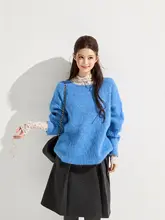 高襟フラワープリント透け感ありタイトフィット長袖Tシャツ【春季・レトロデザイン・インナー対応】