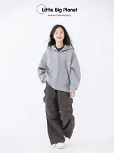 おしゃれな星デザイン キッズパーカー【ゆったりシルエット・春秋用・フード付き】