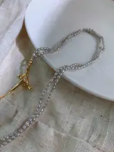 高級感ある天然グレーのバロックパール二重ツイストネックレス【首元を美しく演出】