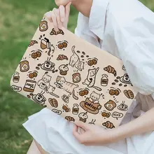カフェ猫デザインのノートパソコン内蔵ケース【適用：Apple M2・Huawei MateBook・MacBook Pro・Lenovo Air】