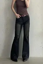NOAYTOK ハイウエスト ブラックヴィンテージ デニムパンツ【フィット・水洗い加工・スリムデザイン】