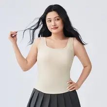 夏用涼感キャミソールブラトップ【胸パッド付き・白・大きいサイズ】（セットアップ対応）