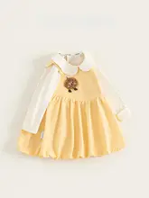 セットアップ 2点セット キッズ ガールズ インナー ベストワンピース ピーターパンカラー チューリップシルエット キャラクター柄 フレンチ風 フェミニン 秋