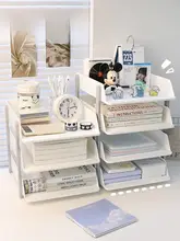 多機能オフィス用A4用紙収納ラック【デスク上整理用・マルチレイヤー】