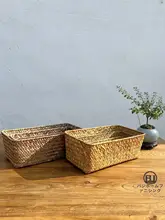 竹と草編みデスク収納ボックス【リモコン・鍵・化粧品収納用・ミニサイズ】