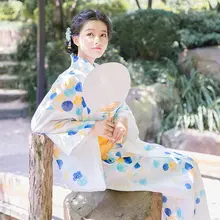 水玉模様の全綿夏用浴衣【標準サイズ・正式和服・フォト撮影用】