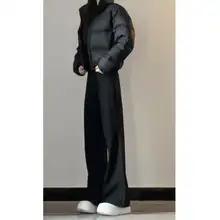 高身長向け すっきりとしたラインのデザイン スーツテーパードパンツ【極上の柔らかさ・高腰・したシルエット・ビジネスカジュアル】（セットアップ対応）