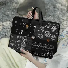 レトロ風 パッチワークノートパソコンバッグ【適用機種：MacBook Pro/Air・MateBook・小新】