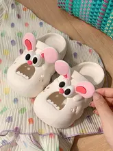 かわいいカートゥーンデザインの子供用サンダル【小さなウサギと犬・夏用・穴あけ不要】