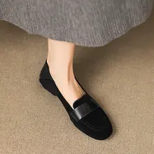 本革製 ラウンドトゥ ローヒール ローファーシューズ【快適ソフトソール・カジュアルデザイン】（セットアップ対応）