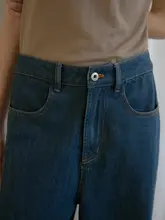 Fresh Moi 高腰ストレートデニム【梨型体型カバー・アクティブダイ染・レトロスタイル・カジュアル】