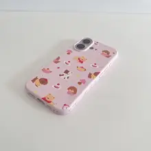 カートゥーンデザインの可愛い犬柄iPhoneケース【冬のパーティー向け・全周保護・柔らかい素材】