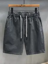 高品質リネン製 メンズカジュアルショートパンツ【ウォッシュ加工・夏用・ゆったりスタイル】