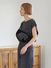 肩掛け刺繍ヒョウ柄ショルダーバッグ【ヴィンテージスタイル・通勤に最適】