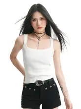 美しい背中を魅せる吊り Strap タンクトップ【肌見せデザイン・春夏用・ニット】