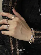 純銀製 オリジナルデザイン クラスタリングリング【高級感・シンプルでスタイリッシュ】（セットアップ対応）