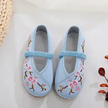 子供用古風漢服シューズ【平底・刺繍入り・ダンス用】