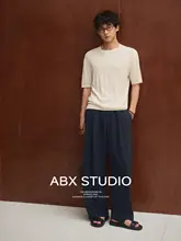 ウエスト全ゴムのサイドスリットカジュアルパンツ【薄手・したフィット感・メンズ】