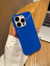 高級感あるiPhone用ケース【ブリリアントブルー・全包カバー・ソフトシリコン】