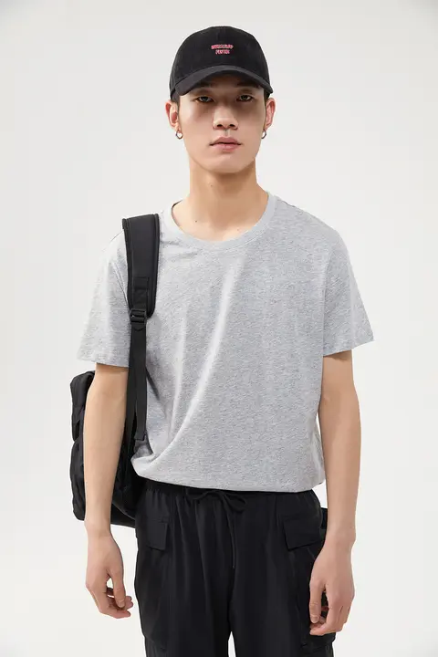 夏用コットン丸首半袖Tシャツ【通勤・カジュアル】