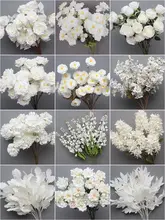 ホワイトフェイクフラワー 結婚式装飾用アートフラワー【吊り下げ用・舞台用背景・シルクフラワー】