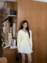 秋の雰囲気漂う！ニットカーディガン【韓国風・デザインオーバーコート】