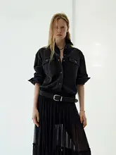 デニムシャツ【春秋用・コットン・ヴィンテージ風・ポケット付き】