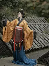魏晋南北朝風 交領ドラゴンドレス【仿蜀锦・五点構成・神仙服】（セットアップ対応）