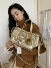 哑光金色花柄バッグ【軽量・おしゃれ】