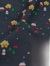 クリスマスデザインの深青色コットンDIY生地【手作り衣服やバッグに最適】（セットアップ対応）