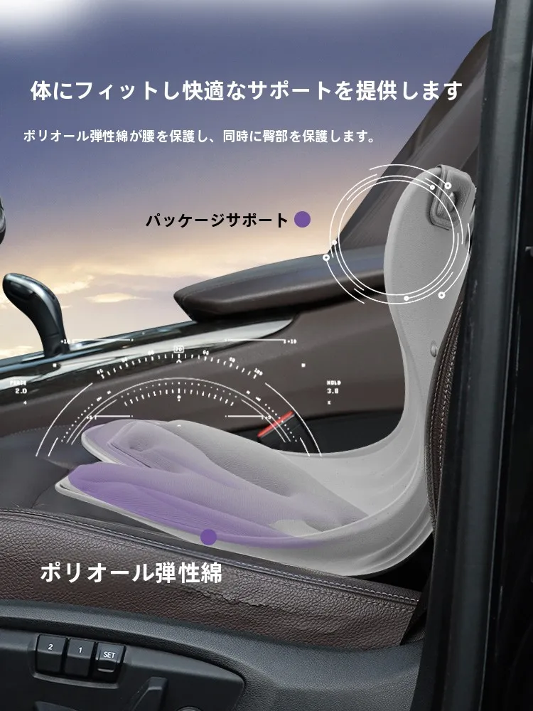 車用運転席腰サポートクッション：ドライバーの長時間運転における快適性向上の実証