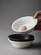 モダンデザインの黒白陶器調味料ディッシュ【家庭用・小さめサイズ】