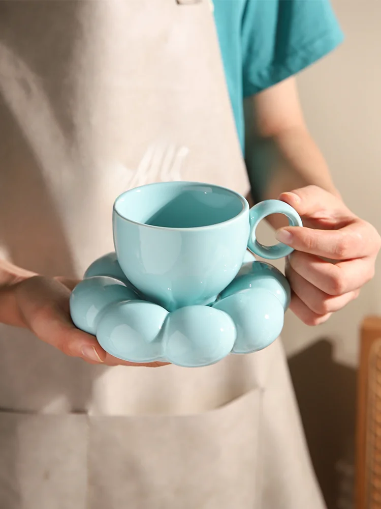 舍里サンフラワーコーヒーカップセット：北欧小清新風の陶器マグカップペアの実用性とシーン別適用
