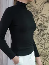 多色展開伸縮性型ハイネックニットトップス【秋冬用・スリムフィット・柔らかいコットン】
