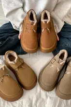 保温厚底雪用ブーツ【女性用・加絨・滑り止め・冬季用】