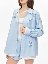 立体花柄チェックシャツとショートパンツのファッションコーディネート（セットアップ対応）